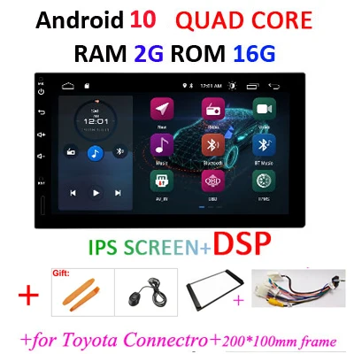 DSP ips для Nissan/hyundai/VW/TOYOTA/peugeot 307 2 din Android 10 Универсальный Автомобильный Радио ПК Мультимедийный плеер без dvd gps Авторадио - Цвет: TO F 2G 16G IPS DSP