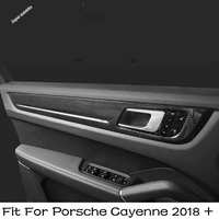 lapetus car door panel trim cover inner handle decor strip carbon fiber red interior parts fit for porsche cayenne 2018 2022