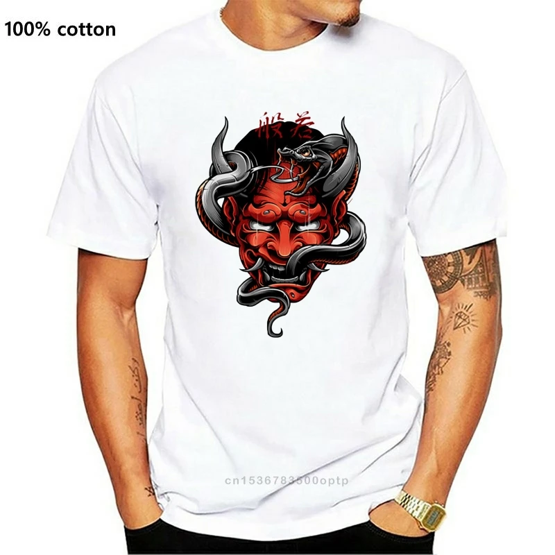 

New Hannya Tees Men Graphic Tops Mens Tshirt Japan Oni Ghost Printed 100% Cotton Clothing Plus Size Gothic T Shirts Tokyo Ghoul