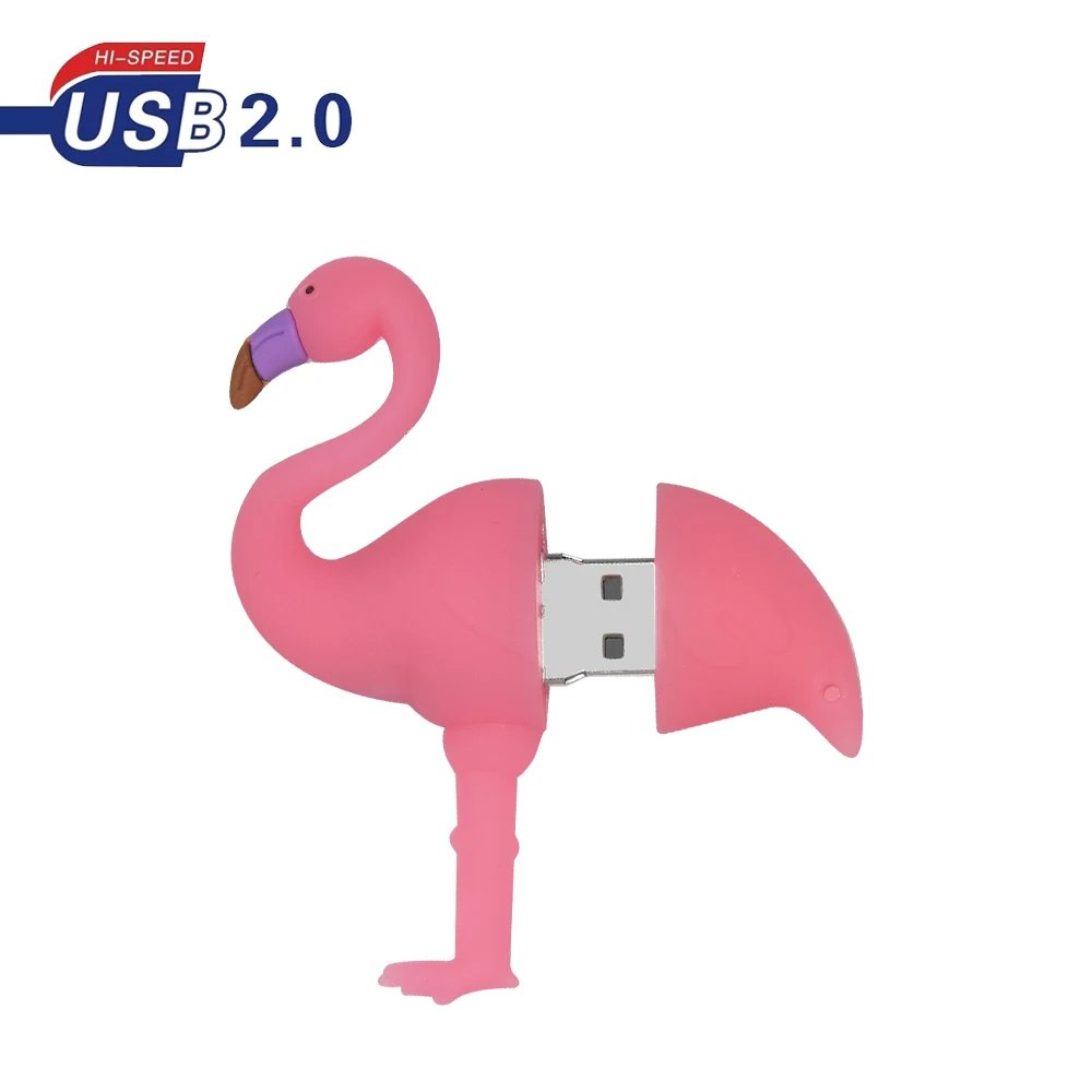 

Карта памяти с мультяшным фламинго, USB 2,0, 16 ГБ, 32 ГБ, 64 ГБ, USB флэш-память с реальным объемом 8 ГБ, 128 ГБ, 4 Гб, флэш-накопитель, u-диск, флэш-карта па...