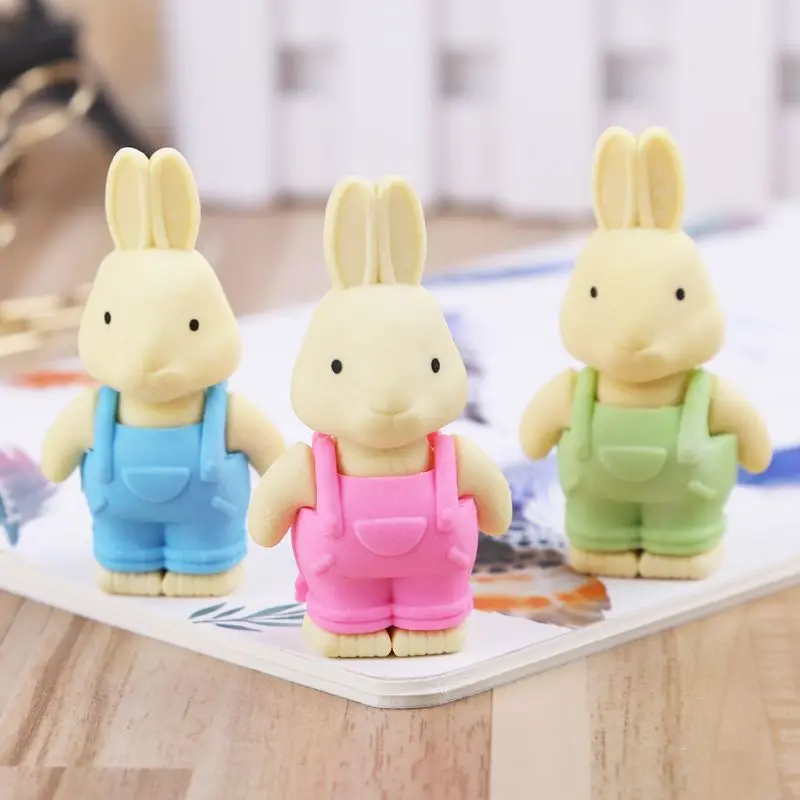 

Cute Rabbit Eraser School Supplies Creative Pencil Stationery Children Kids Gift