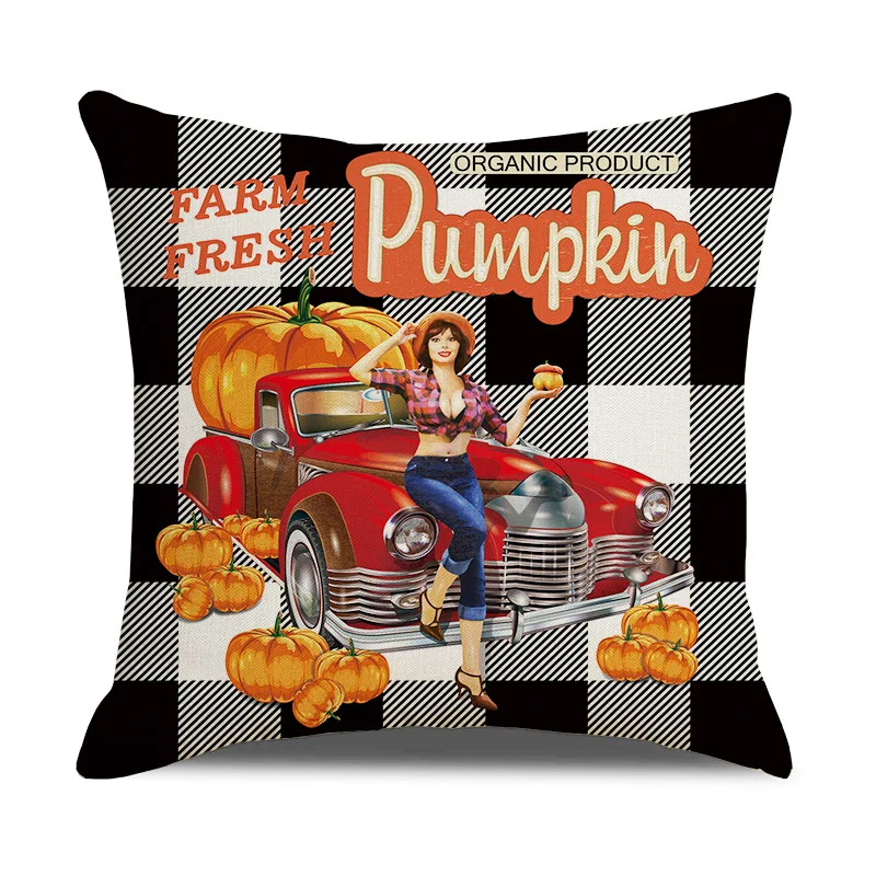 

Thanksgiving Decorations for Home Halloween Pillowcase Pumpkin Series Pillow Cover for Halloween Decoration 45*45CM