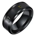 Интеллектуальное кольцо из титановой стали с датчиком температуры, модное кольцо, портативное кольцо, подарок на день рождения, праздничный подарок