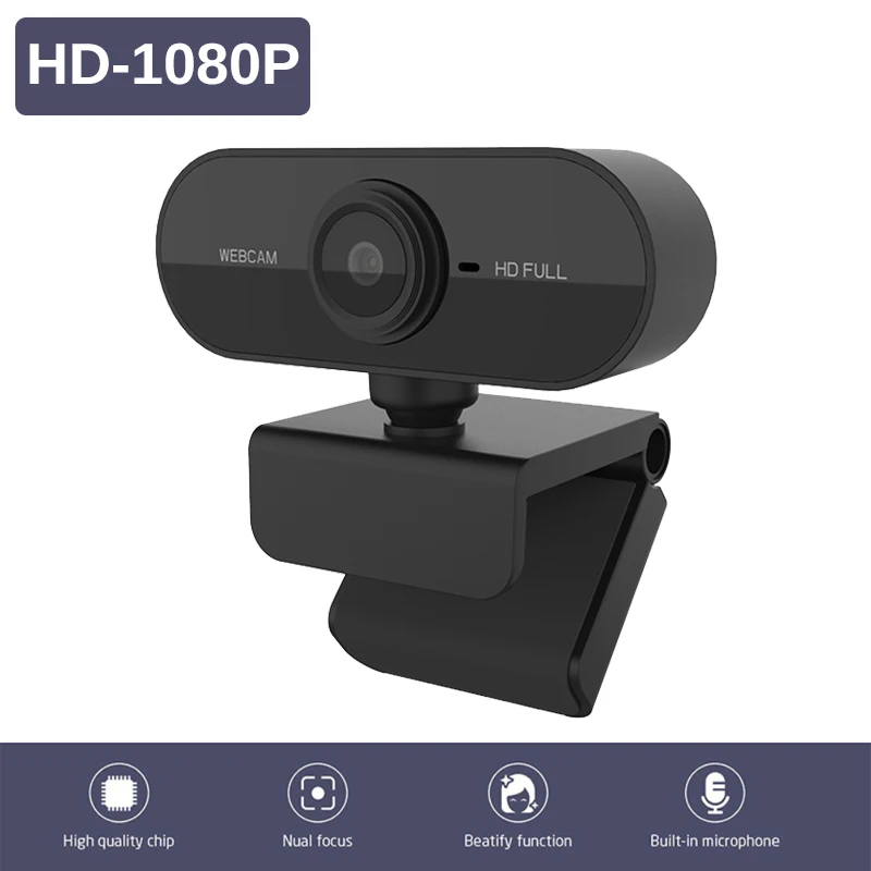

HD 1080P Webcam Mini Computer PC WebCamera with Microphone Rotatable Cameras for Live Broadcast Video Teaching Conference Work