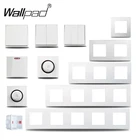 Настенный выключатель Wallpad S6, Белый светодиодный диммер для плиты промежуточного уровня, 1, 2, 3 клавиши, переключатель из матового пластика, сделай сам, комбинация