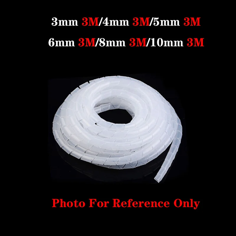 3mm/4mm/5mm/6mm/8mm/10mm New Spiral Wrap Sleeving Tube Flame Retardant Cable Protective Sleeve Band Winding Pipe Wire Sleeves