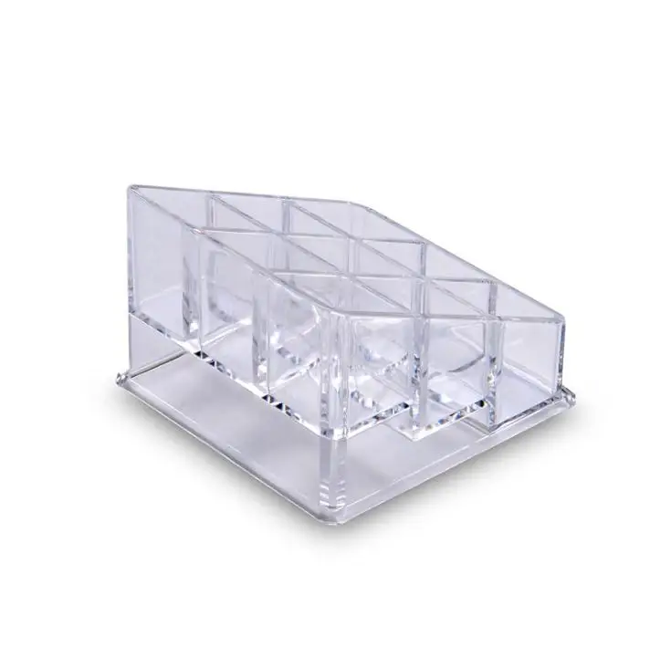 

50pcs/lot 9 Grid Acrylic Makeup Organizer Storage Box Cosmetic Lipstick Jewelry Case Display Stand Make Up Tools Brush Holder
