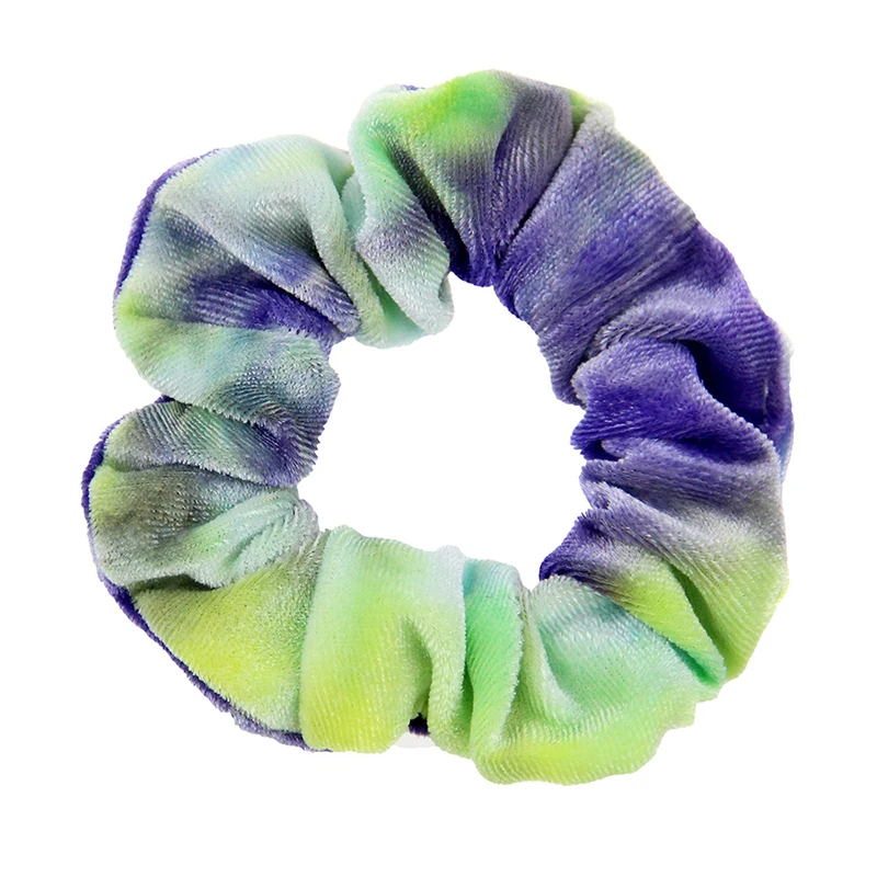 

Tie-Dyed Velvet Scrunchies Hair Ring Ties For Girls Ponytail holders Hair Rubber Band Elastic Hairband Hair Accessories Headwear