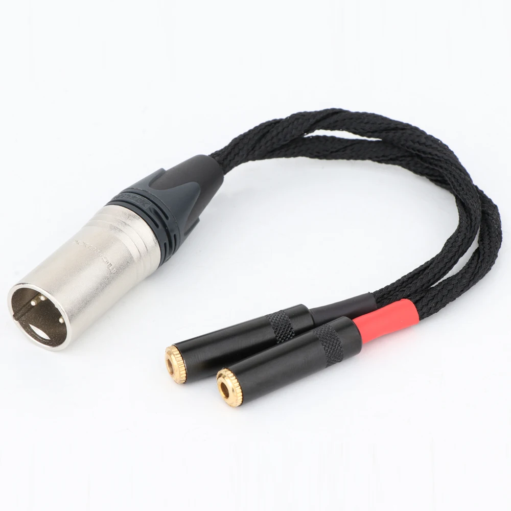 

Preffair High Quality 4Pin XLR Balanced Male To Dual 3.5mm Female Balanced Headphone Audio Adapter HiFi Audio Earphone Adapter