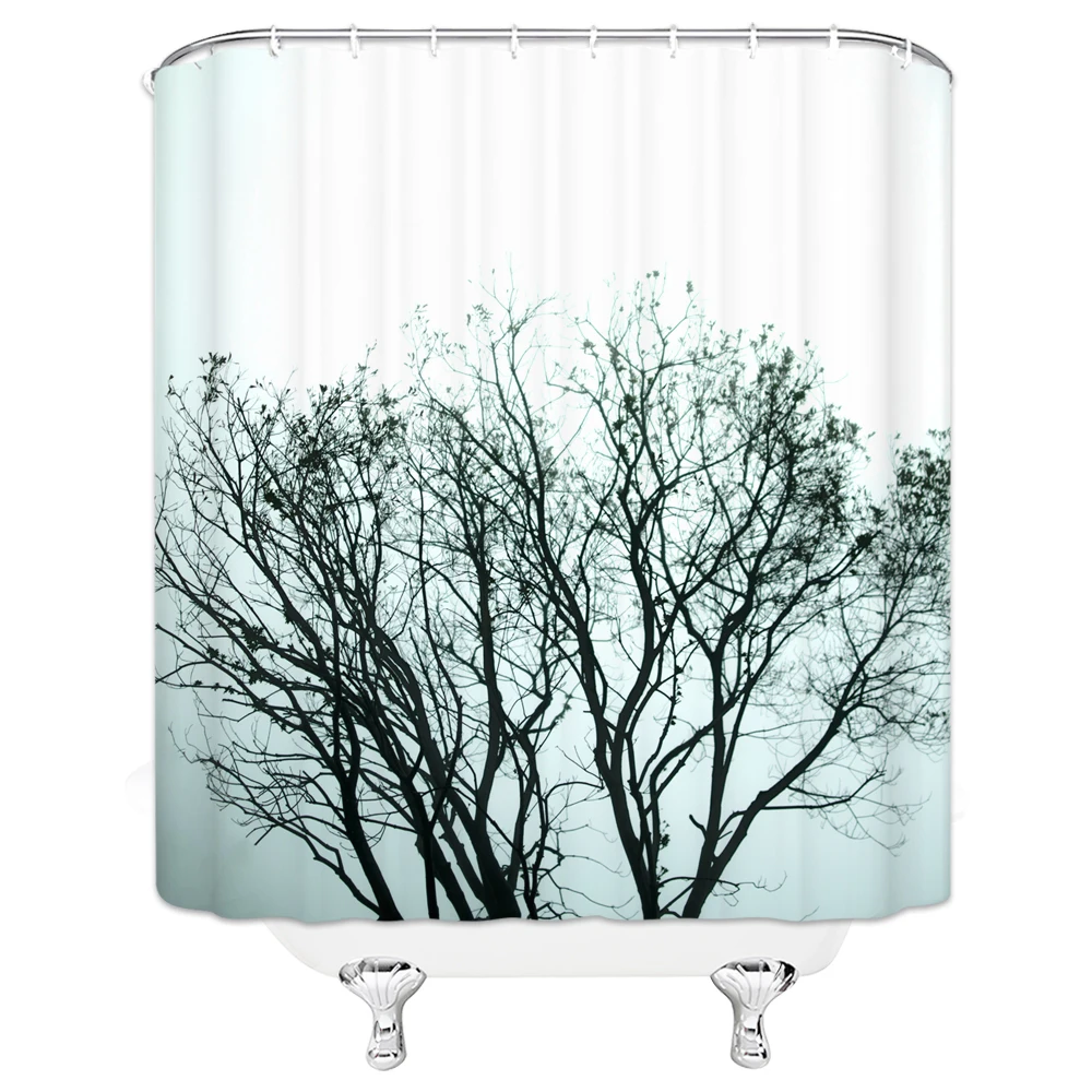 

3D Leaves Shower Curtain Fabric Waterproof Polyester Bath Flower Cactus Home Shower Curtain With Hooks 180X200