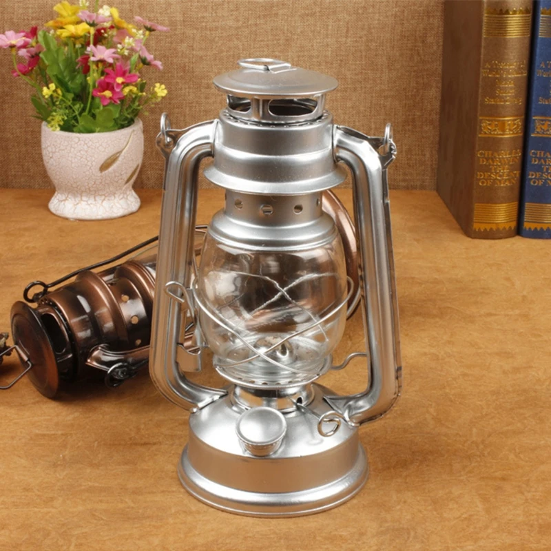 

Retro Vintage LED Metal Oil Lamp Portable Lantern Kerosene Light Outdoor Camping Bar Inn Home Decoration H051
