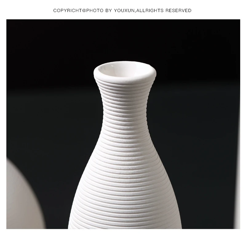 

Nordic Minimalist Ceramic Vase White Vases Japanese Home Decor Living Room Decor Household Vase Table Flower Arrangement Vase