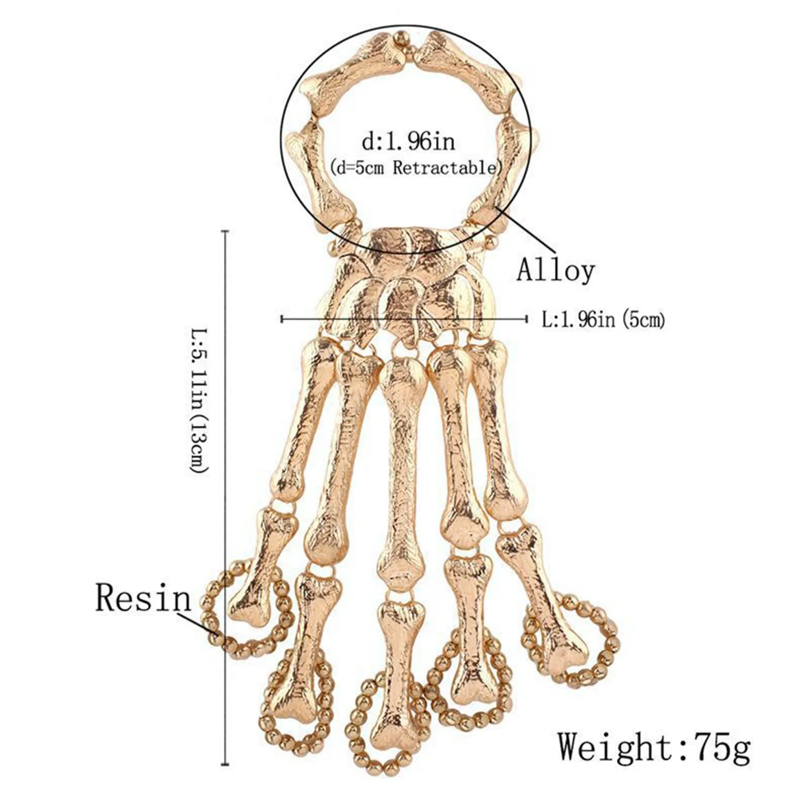 

Unisex Punk Skull Finger Bracelet Gothic Skeleton Bone Hand Finger Flexible Bracelets Women Christmas Halloween Accessories Gift