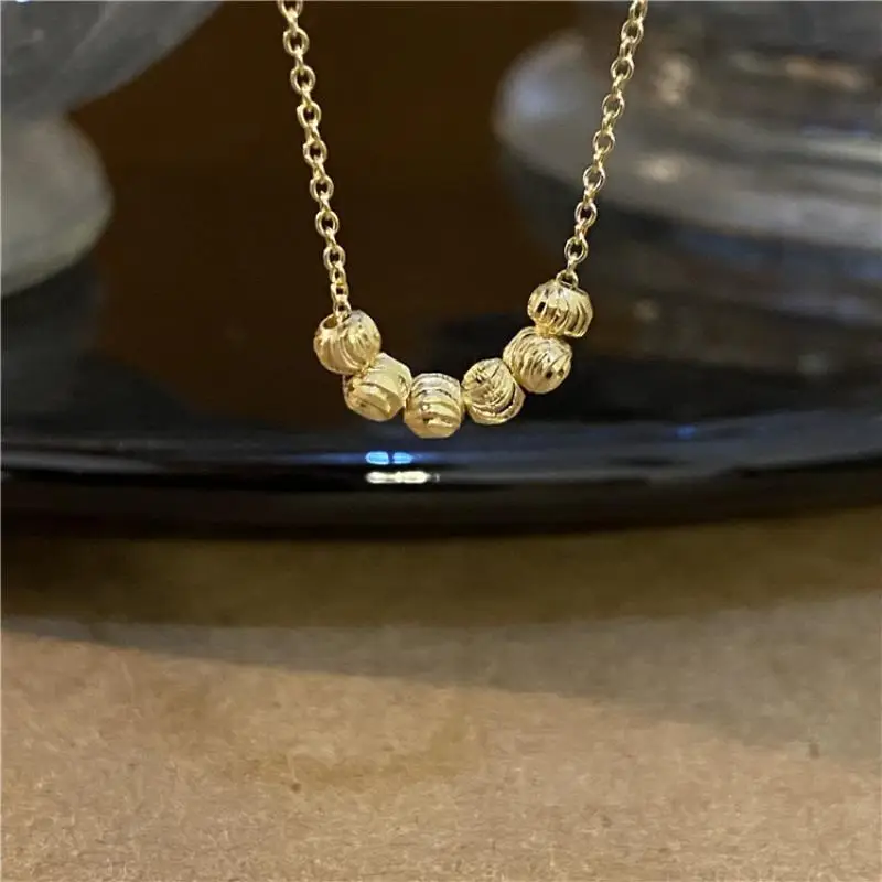 

Lucky Little Golden Bean Pendant Necklace Female Niche Design Sense Clavicle Chain Temperament Simple Wild Necklace
