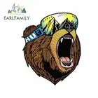 EARLFAMILY 13 см x 10,6 см Автомобильная наклейка для сноуборда Магнитный медведь Стайлинг доска для серфинга Виниловый мотоцикл Декор оконные двери наклейки