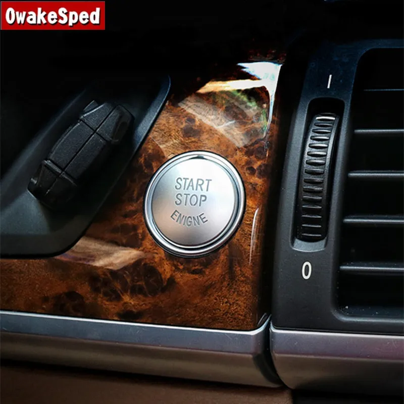 

Chrome ABS Car Console Key Start Button Cover Decoration Trim Interior Sticker For BMW X5 E70 X6 E71 Automotive Accessories
