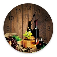wine glass wine fruit grapes wall clock home decor bedroom silent oclock watch wall digital clock wall clock modern design