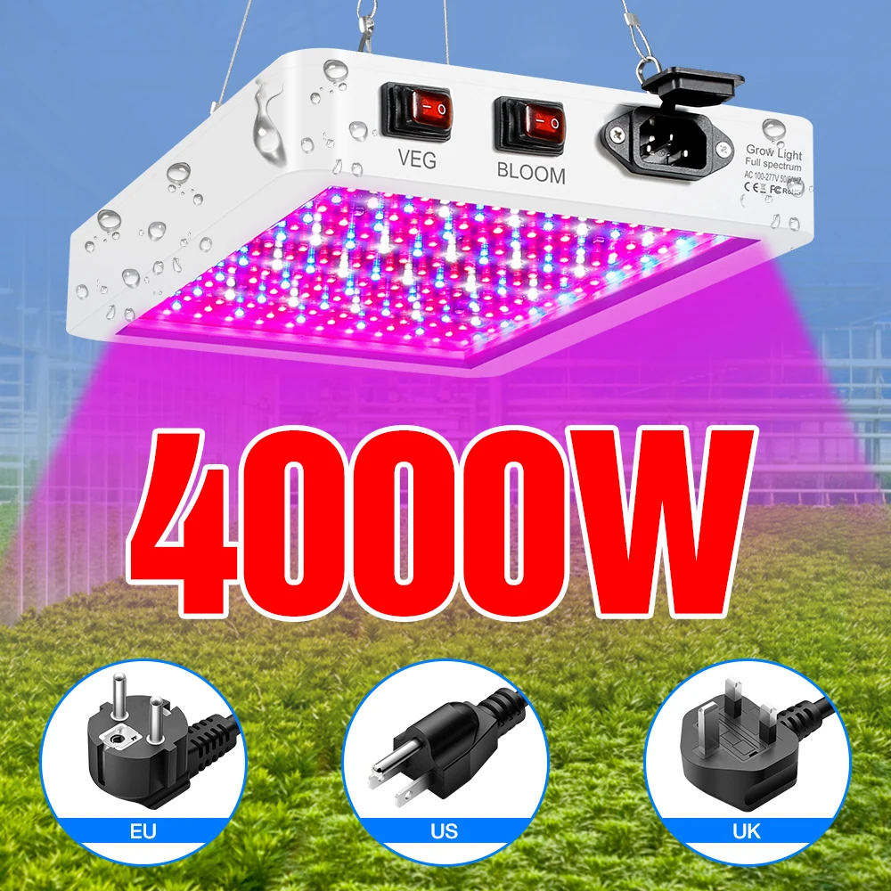 

4000W LED Plant Light Grow 5000W Full Spectrum Fitolampy 220V Phytolamp For seedlings Greenhouse Hydroponic Growth Lighting 110V