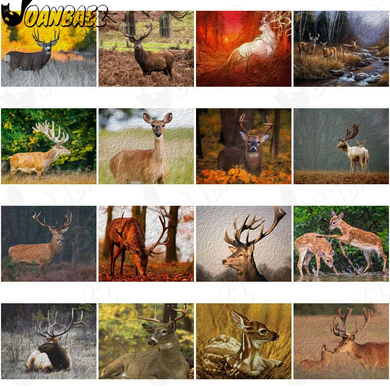 

Animal Diamond Painting Deer 5D Diy Mosaic Picture Forest Cross Stitch Applique Diamond Embroidery Hand Inlaid Decoration Gift