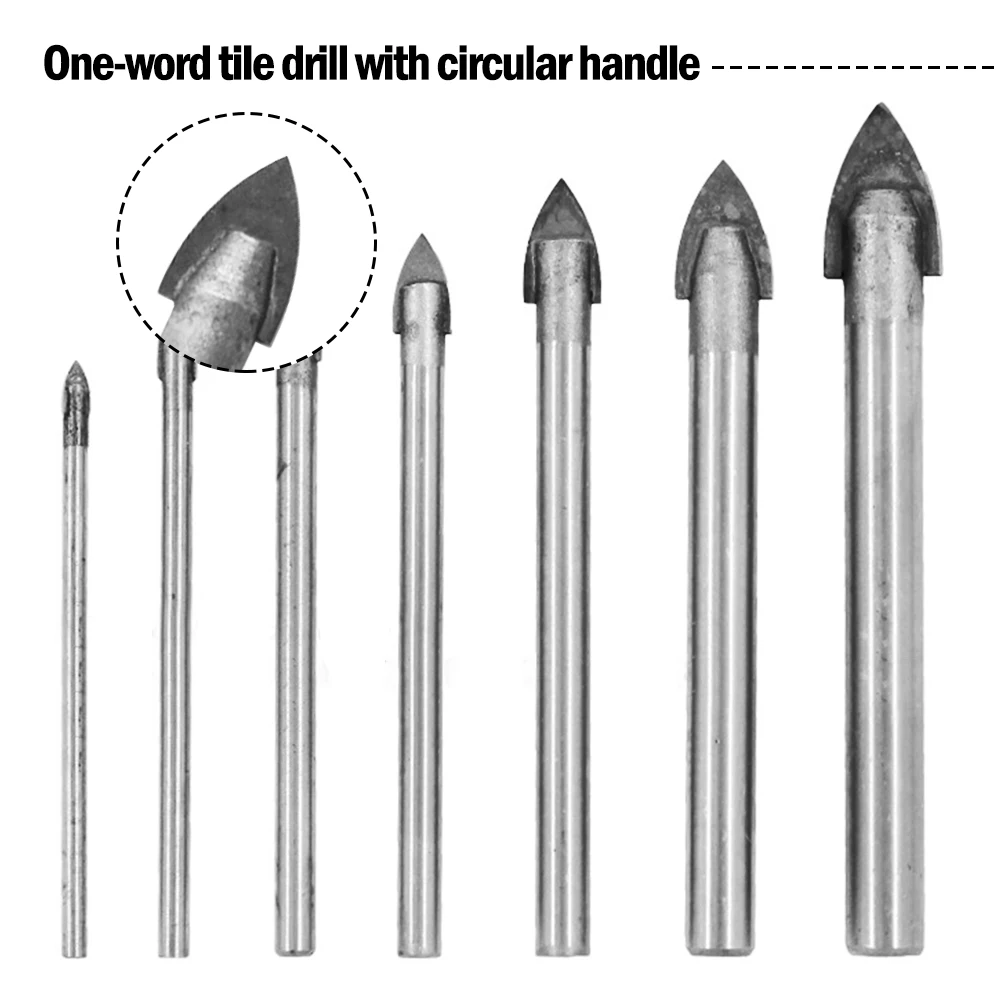 

6Pcs Glass Marble Porcelain Spear Head Ceramic Tile Drill Bits Set Spade Drill Bit 3/4/5/6/8/10mm