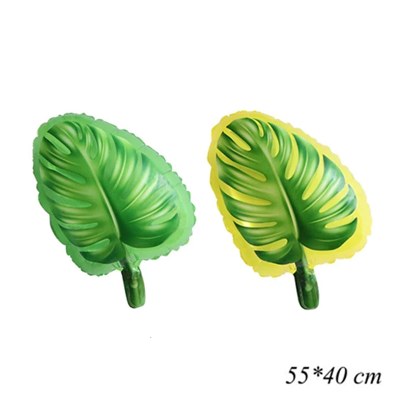 2pcs leaf balloon 1 Набор диких животных Тема джунгли вечерние милые воздушные цифры с днем рождения баннер для детского дня рождения для вечеринки в стиле сафари поставка - Цвет: 2pcs leaf balloon