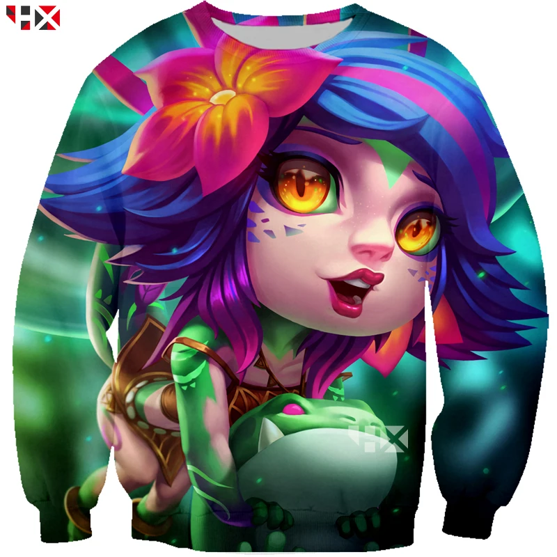 HX новые игры Chibi Neeko от Qiang Wei футболка/Толстовка/Свитшот милые хипстерские
