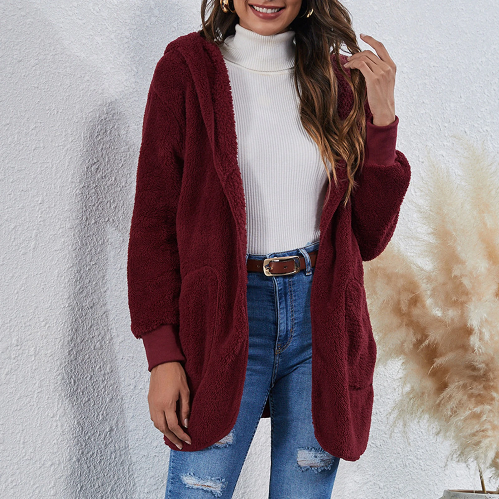 

2020 Winter Autumn Women Hooded Coat Warm Women's Plush Pockets jacket Long Sleeve Female Outwear student Jacket Plus Size M-5XL