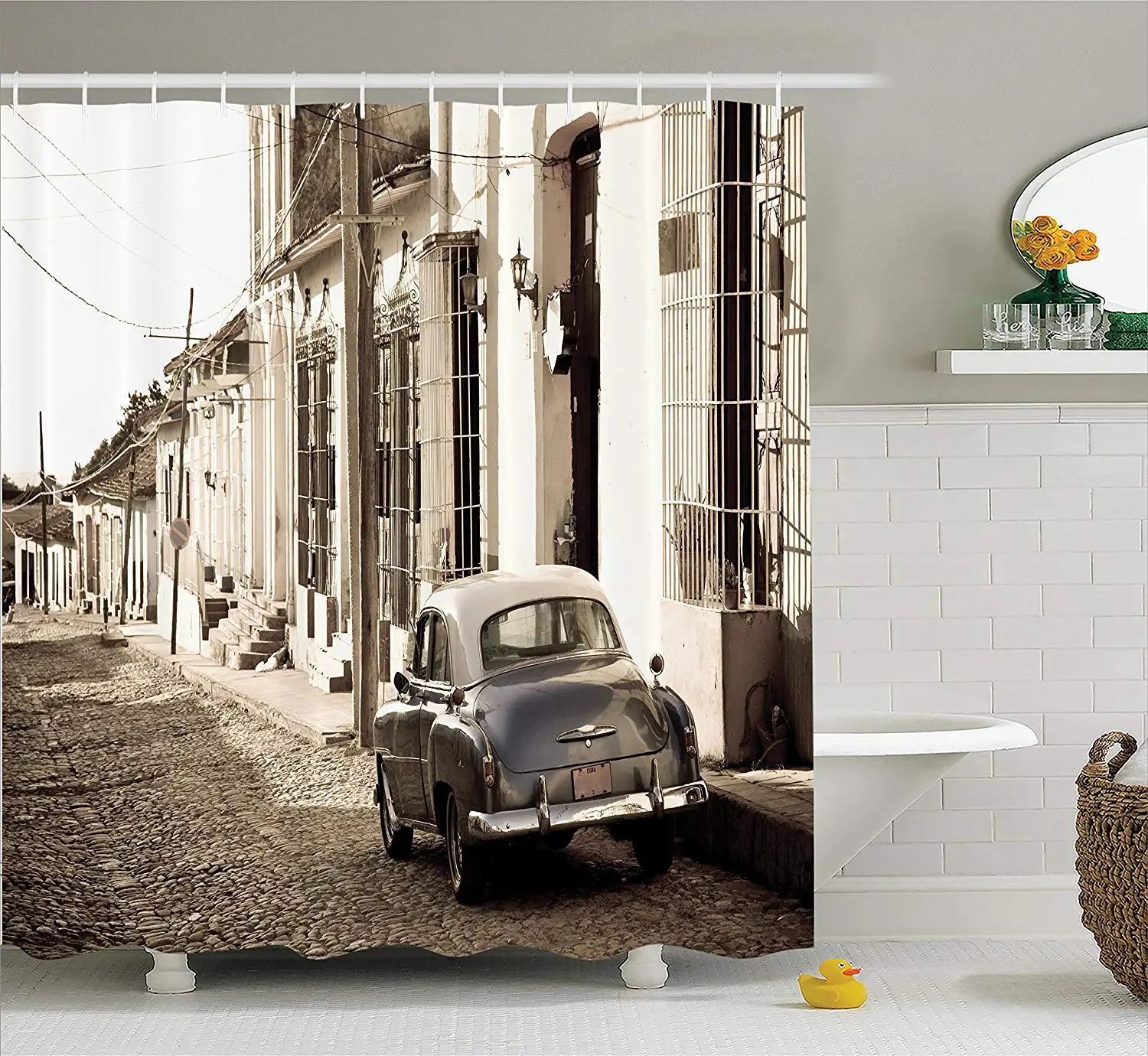 Декор для старой машины занавеска душа старая американская машина на