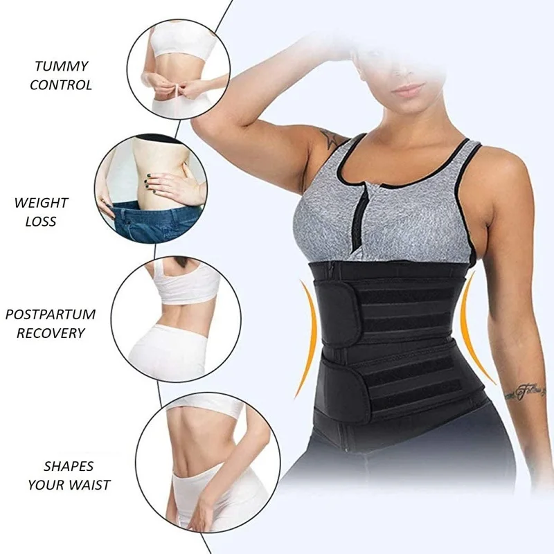 Латексный корсет из неопрена тренажер для талии женщин потери веса повседневная