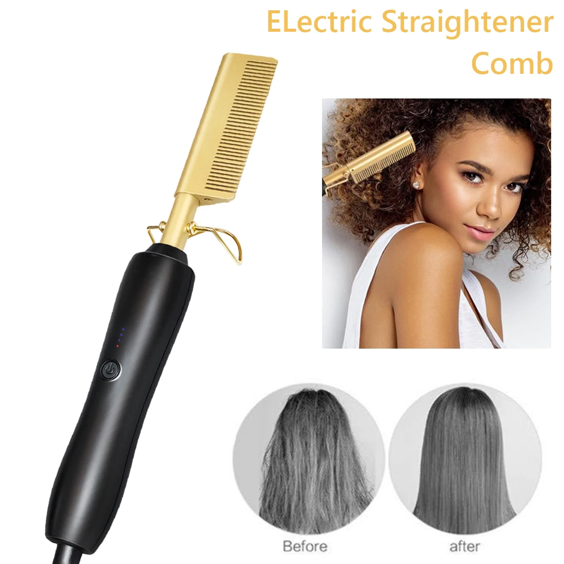 

Hair Straightener Flat Irons Straightening Brush Hair Straight Styler Corrugation Curling Iron Titanium Alloy Hair Curler Comb