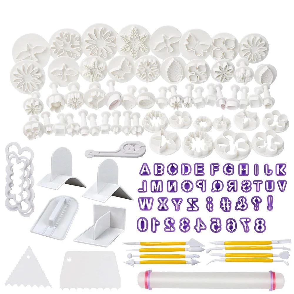 

114pcs/Set Sugarcraft Cake Decorating Tools Fondant Plunger Cutters Cake Tools Cookie Biscuit Cake Mold Bakeware Accessories