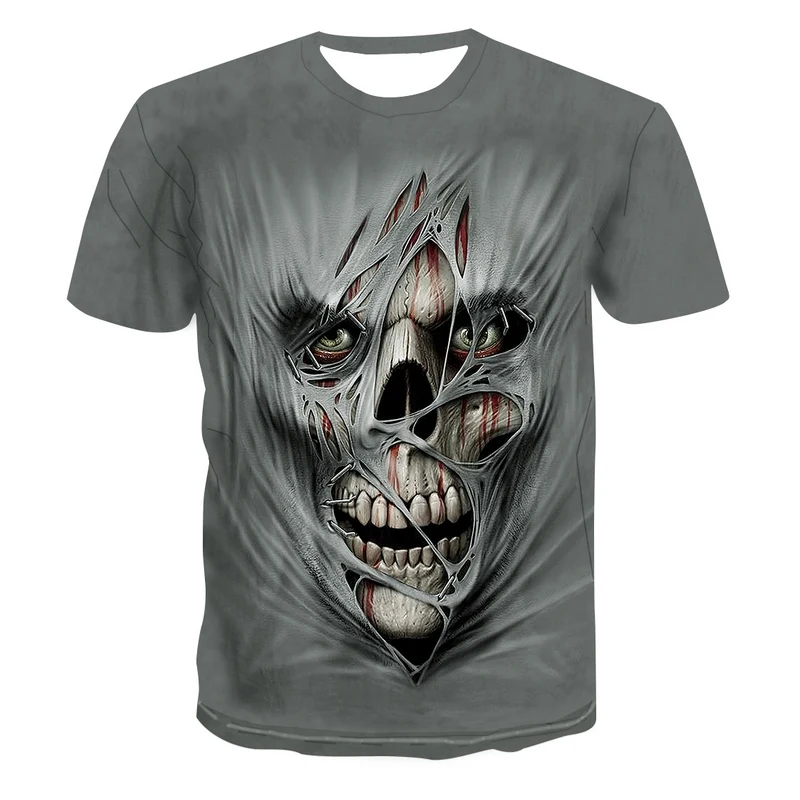 

2021 Men's New Men's Short-sleeved T-shirt 3d Printing Funny Graphics Youth Street Hip Hop Loose Small Fresh