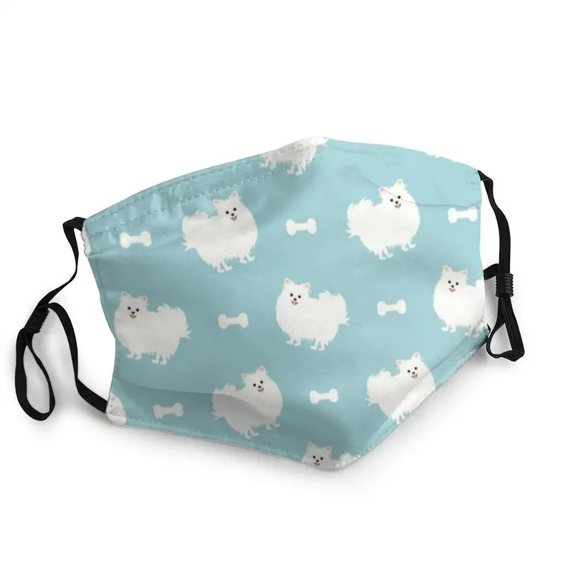 

Cute White Pomeranian Dog Mask Washable Adult Spitz Puppy Pom Mouth Face Mask Anti Haze Protection Cover Respirator Mouth-Muffle