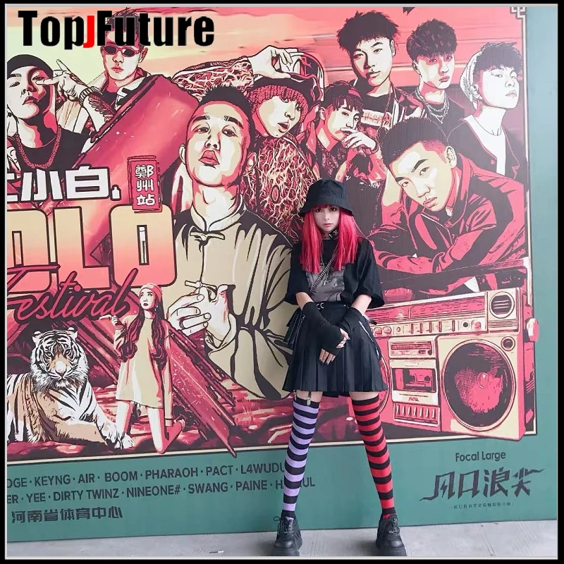 Гольфы женские хлопковые в полоску для косплея |