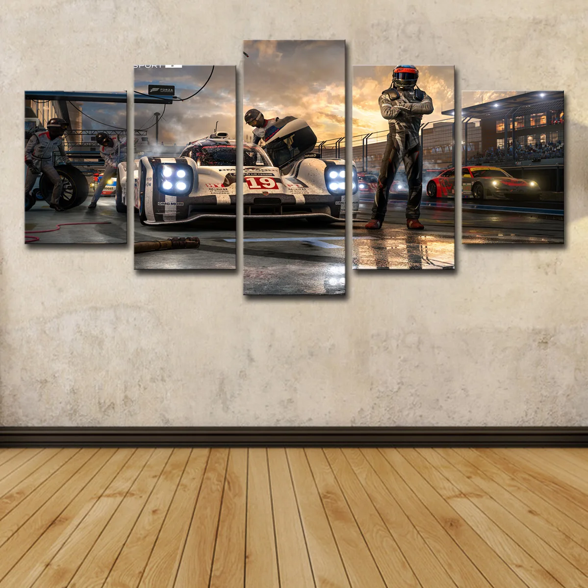 

No Framed 5 Pieces Fast and Furious Racing Car Cuadros Wall Art Canvas Posters Pictures Paintings Home Decor for Living Room