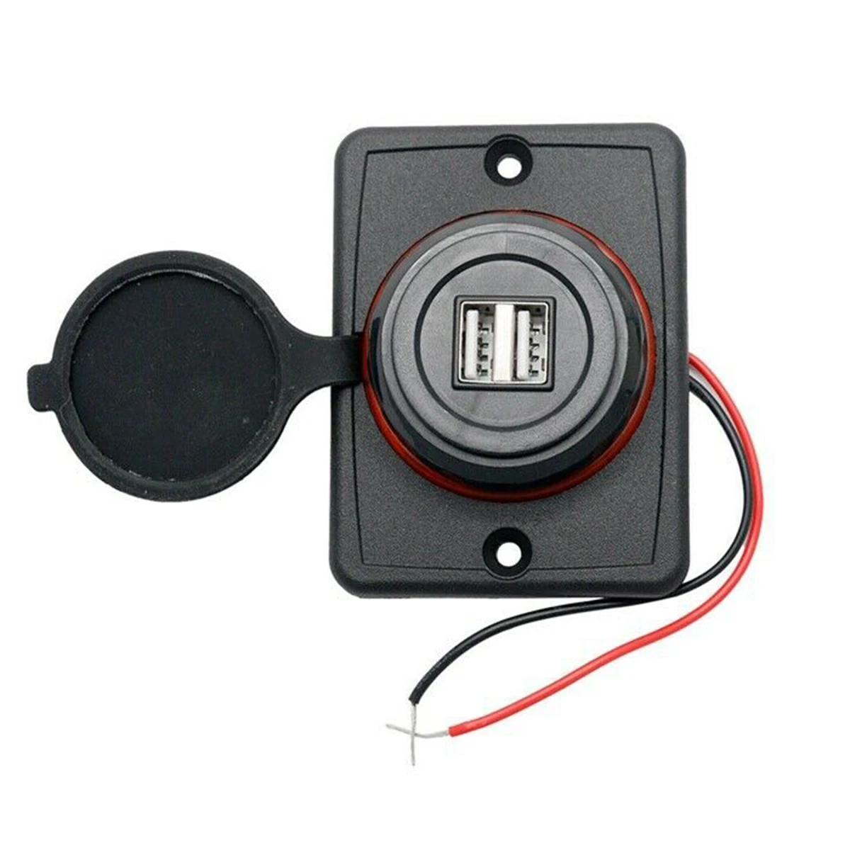 Universal 12-24V 3.1A Dual USB Car Charger Panel Mount 2 Port Charging Power Socket Adapter with waterproof and dustproof cover |