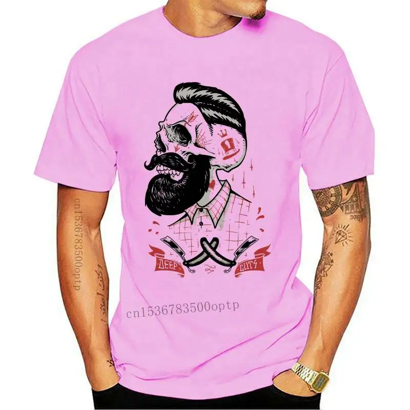 Футболка с глубоким вырезом мужская для рок парикмахерской хипстерская бритья