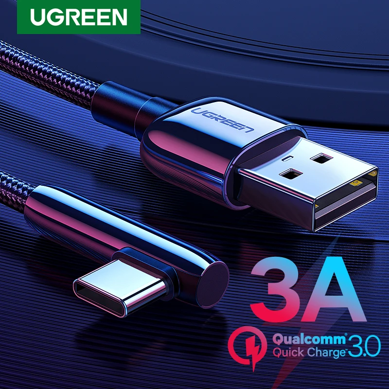 Кабель UGREEN usb-c 3 А угловой для быстрой зарядки Samsung S10 S9 Plus 0 | Мобильные телефоны и