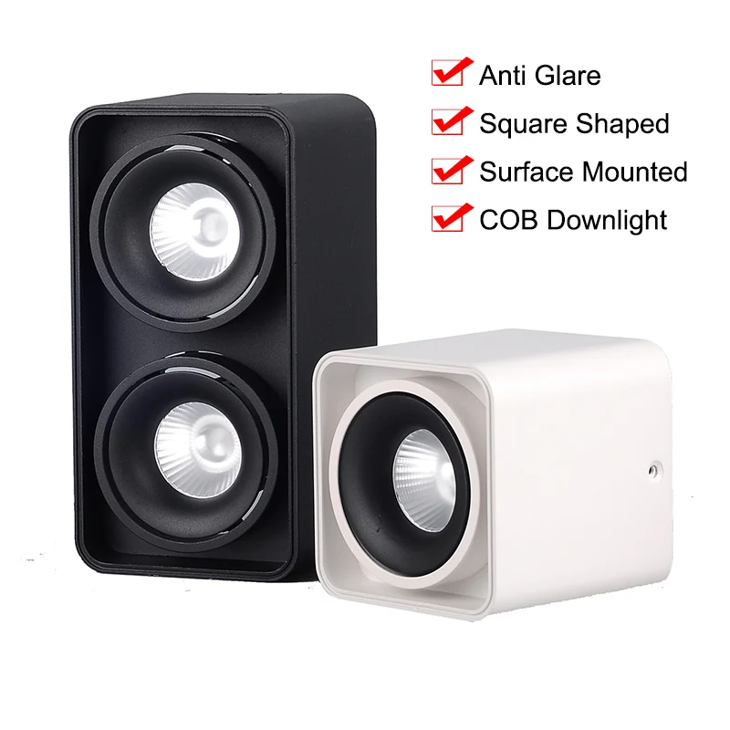 

Led Surface Mounted Single-Head Double-Head Spotlight Anti-Glare Household Living Room Bedroom Non-Opening Ceiling Cob Downlight
