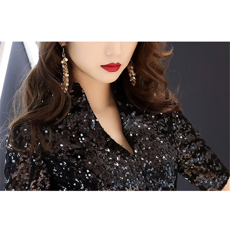 Черные вечерние платье темперамент Queen Белый блесток размера плюс длина до пола