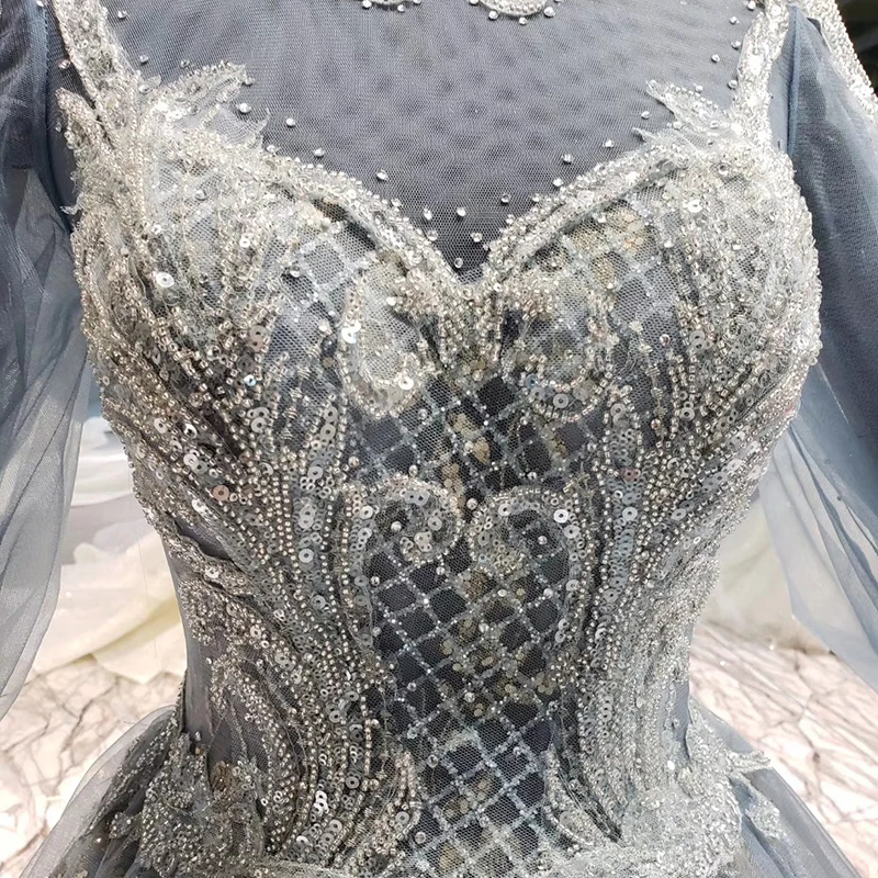 HTL1074 luxury evening dress long sleeve high neck mother of the bride dress party dresses women evening gown платье вечернее