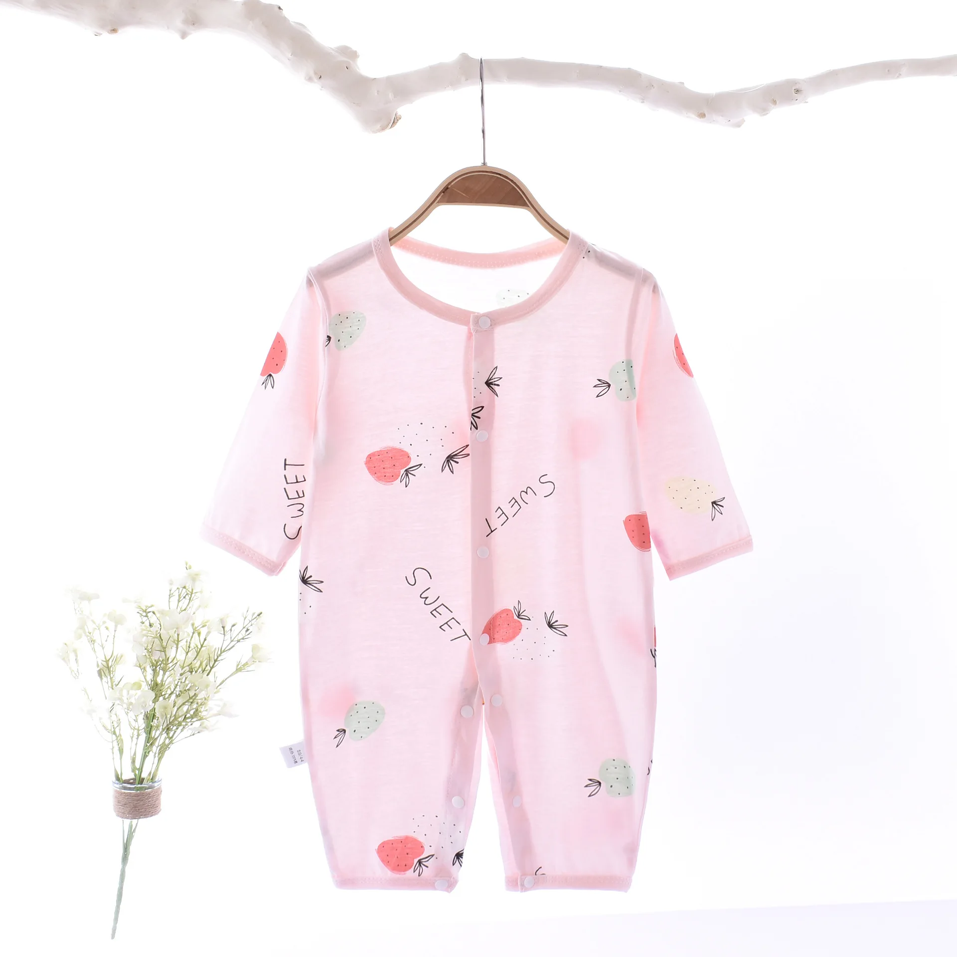 

Newborn Baby Summer Thin Rompers Long Sleeve Jumpsuit Toddler Baby Girls Air-conditioning Pajamas Onesie Newborn Baby Clothes