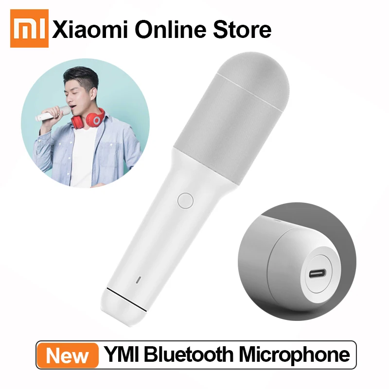 Xiaomi YMI Bluetooth Встроенный караоке микрофон беспроводной ручной Aux type-C портативный микрофон для семейного сбора прямая трансляция