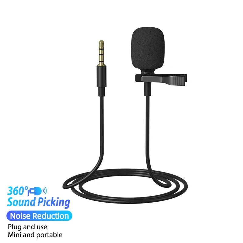 Remax K06 Lavalier Microphone 3.5mm Connector 1.5M Length Professional Mini Clip Mic | Электроника