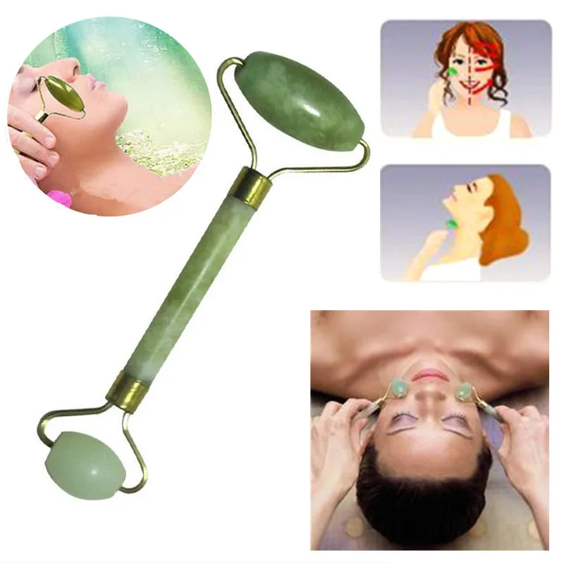 Портативный нефритовый ролик для массажа лица инструмент ухода за кожей с