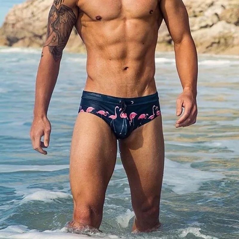 

2021 men's sexy swimming surf shorts new quick dry gay bikinis men beach shorts swim trunks swimsuits men swim briefs swimwear