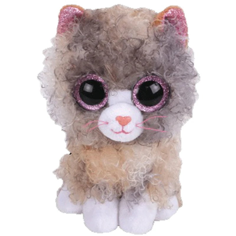 Ty Beanie Boos кошачья резинка с кудрявыми волосами кошка плюшевые игрушки-животные