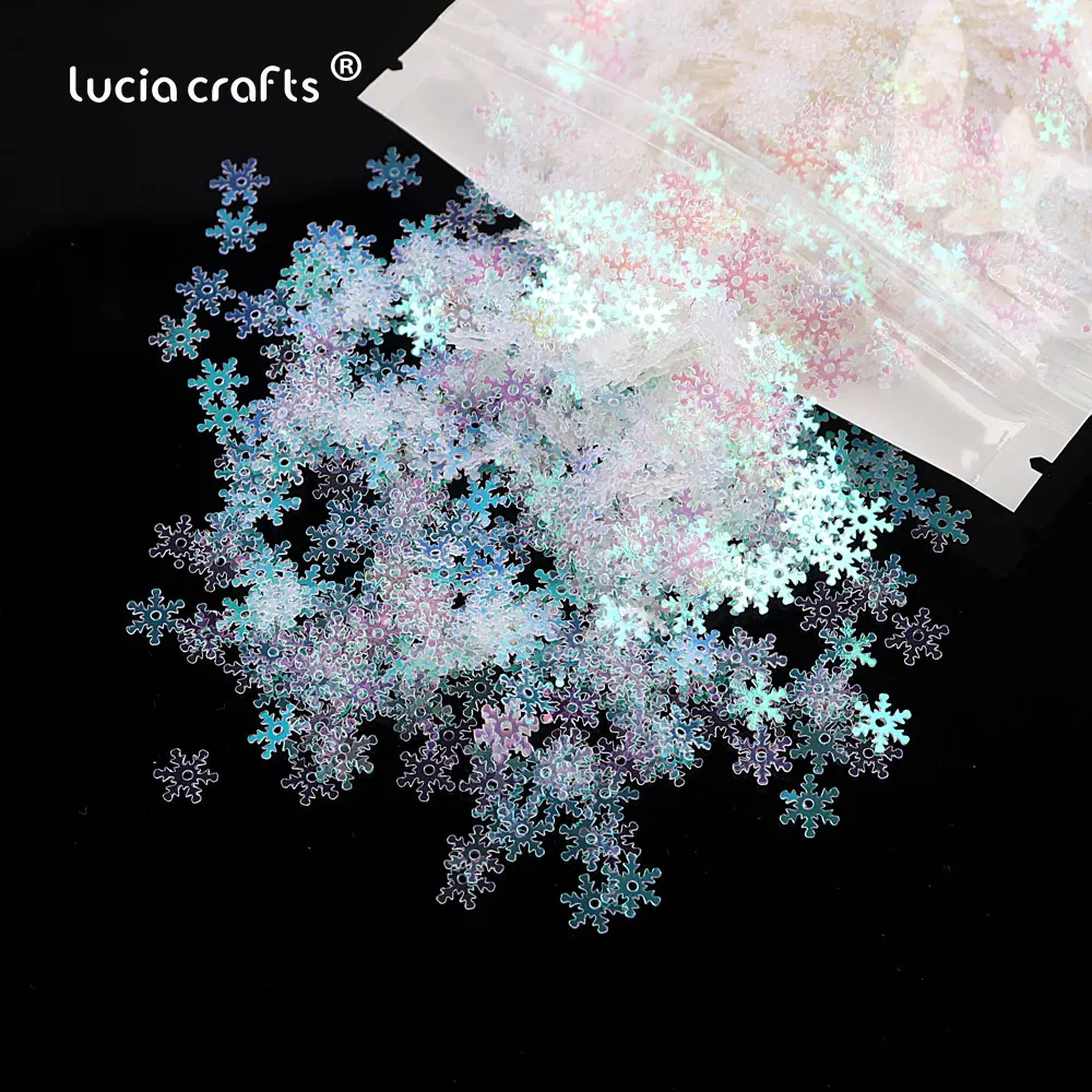 Lucia crafts 20 г/лот 8 мм прозрачный AB/белый снег хлопья ПВХ блестки украшения для