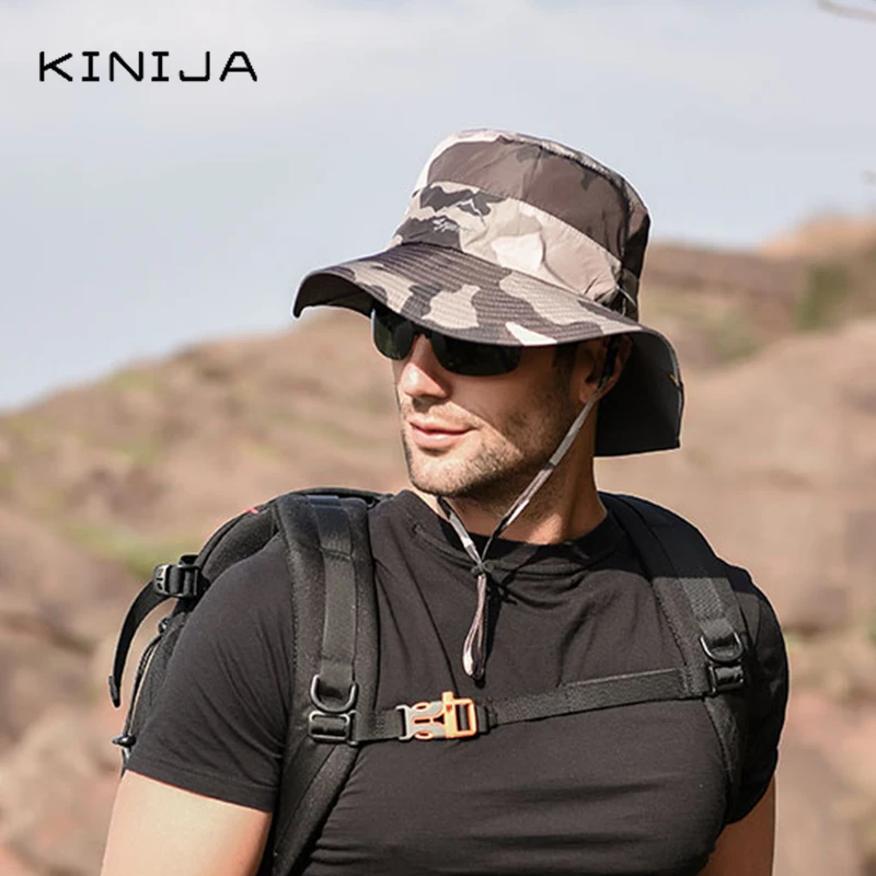 Камуфляжная Водонепроницаемая быстросохнущая складная шляпа от солнца для