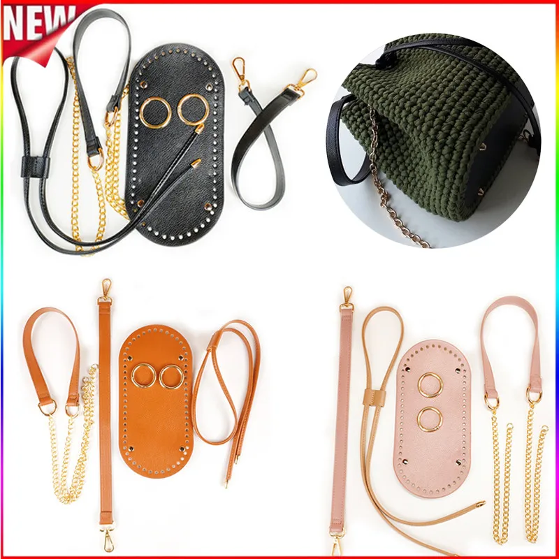 

Hand-Made Backpack Bag Accessories With Bag Bottom Cover Straps Zine-Alloy Set Parts Needle Hook Fujibara Woven Bucket Bag Strap